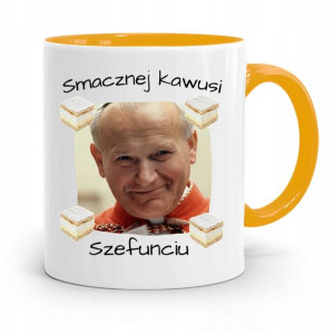 Kubek Żółty Jan Paweł Ii Papież Papaj Szefunciu