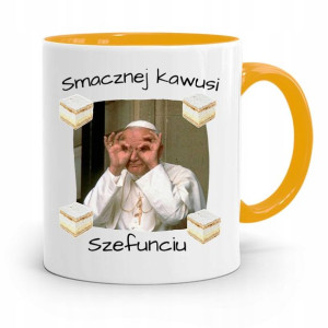 Kubek Żółty Jan Paweł Ii Papież Papaj Szefunciu