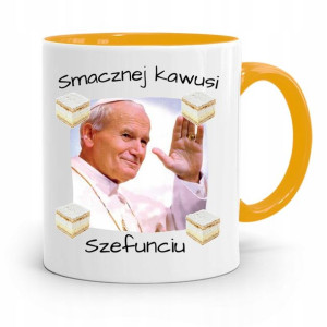 Kubek Żółty Jan Paweł Ii Papież Papaj Szefunciu