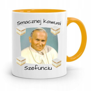 Kubek Żółty Jan Paweł Ii Papież Papaj Szefunciu