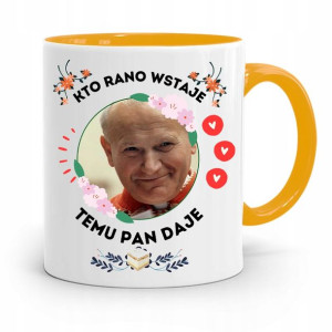 Kubek Żółty Jan Paweł Ii Papież Temu Pan Daje