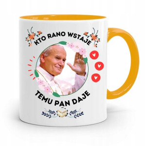 Kubek Żółty Jan Paweł Ii Papież Temu Pan Daje
