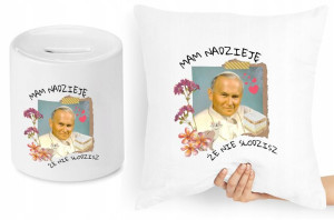 Jan Paweł Ii Zestaw Poduszka + Skarbonka Prezent