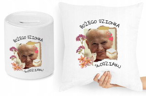 Jan Paweł Ii Zestaw Poduszka + Skarbonka Prezent
