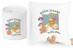 Jan Paweł Ii Zestaw Poduszka + Skarbonka Prezent