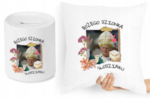Jan Paweł Ii Zestaw Poduszka + Skarbonka Prezent
