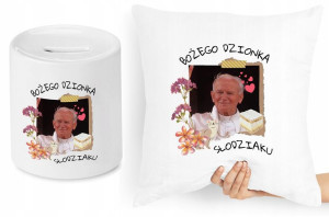 Jan Paweł Ii Zestaw Poduszka + Skarbonka Prezent