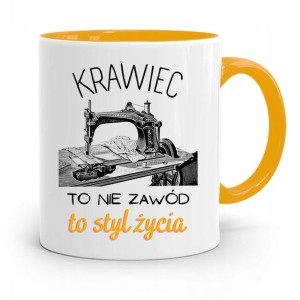 Kubek Żółty Krawca Krawcowej To Styl Życia Prezent