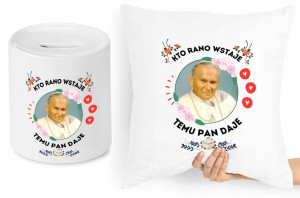 Jan Paweł Ii Zestaw Poduszka + Skarbonka Prezent