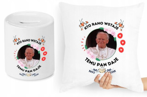 Jan Paweł Ii Zestaw Poduszka + Skarbonka Prezent