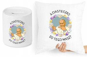 Jan Paweł Ii Zestaw Poduszka + Skarbonka Prezent