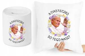 Jan Paweł Ii Zestaw Poduszka + Skarbonka Prezent