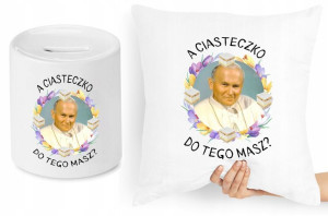 Jan Paweł Ii Zestaw Poduszka + Skarbonka Prezent