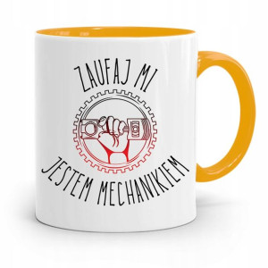 Kubek Żółty Mechanika Zaufaj Mi Jestem Mechanikiem
