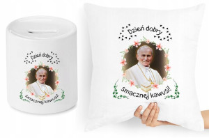 Jan Paweł Ii Zestaw Poduszka + Skarbonka Prezent