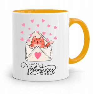Kubek Żółty Na Walentynki Happy Valentines Day