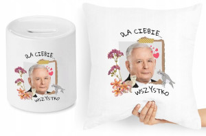 Jarosław Kaczyński Zestaw Poduszka + Skarbonka