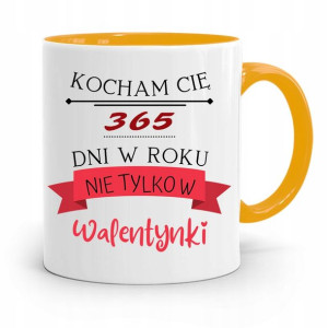 Kubek Żółty Na Walentynki Kocham Cię 365 Dni