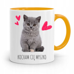 Kubek Żółty Na Walentynki Kocham Cię Myszko