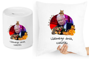 Jarosław Kaczyński Zestaw Poduszka + Skarbonka