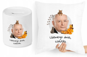 Jarosław Kaczyński Zestaw Poduszka + Skarbonka