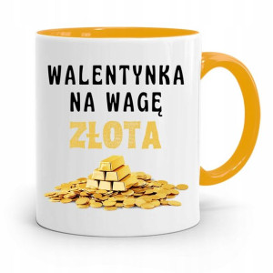 Kubek Żółty Na Walentynki Na Wagę Złota Prezent