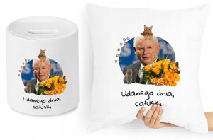 Jarosław Kaczyński Zestaw Poduszka + Skarbonka