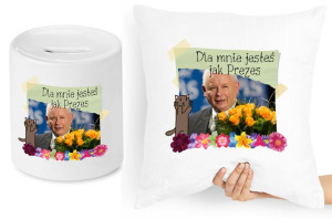 Jarosław Kaczyński Zestaw Poduszka + Skarbonka