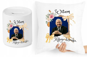 Jarosław Kaczyński Zestaw Poduszka + Skarbonka
