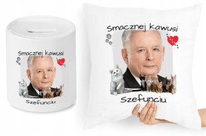 Jarosław Kaczyński Zestaw Poduszka + Skarbonka