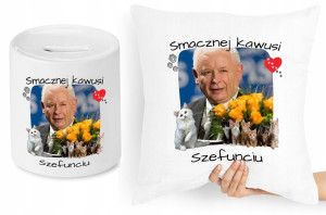 Jarosław Kaczyński Zestaw Poduszka + Skarbonka