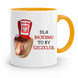 Kubek Żółty Nosacz Janusz Dla Bajernu Szczeloł