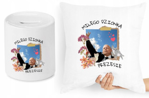 Jarosław Kaczyński Zestaw Poduszka + Skarbonka