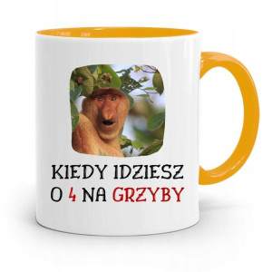 Kubek Żółty Nosacz Janusz Kiedy Idziesz Na Grzyby