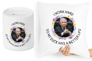 Jarosław Kaczyński Zestaw Poduszka + Skarbonka