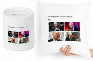 Jarosław Kaczyński Zestaw Poduszka + Skarbonka