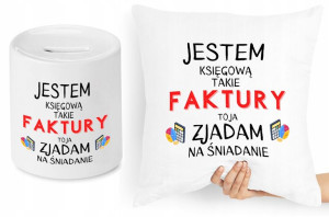 Księgowej Księgowego Zestaw Poduszka + Skarbonka