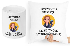 Księgowej Księgowego Zestaw Poduszka + Skarbonka