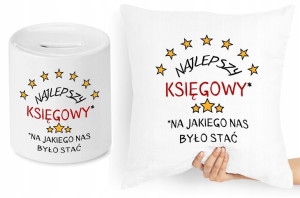 Księgowej Księgowego Zestaw Poduszka + Skarbonka