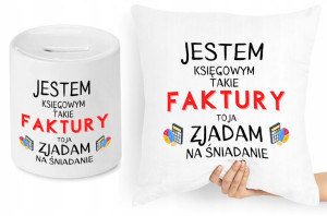 Księgowej Księgowego Zestaw Poduszka + Skarbonka