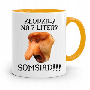 Kubek Żółty Nosacz Janusz Złodziej! Somsiad!!!
