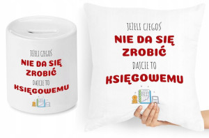 Księgowej Księgowego Zestaw Poduszka + Skarbonka