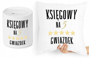 Księgowej Księgowego Zestaw Poduszka + Skarbonka