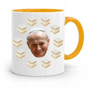 Kubek Żółty Papież Papaj Jan Paweł Ii Prezent