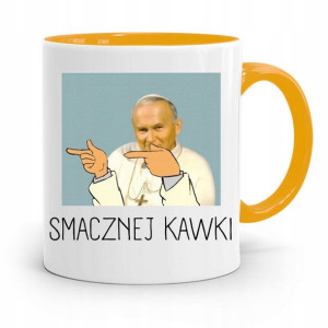Kubek Żółty Papież Papaj Jan Paweł Ii Prezent
