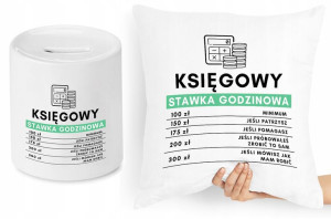 Księgowej Księgowego Zestaw Poduszka + Skarbonka