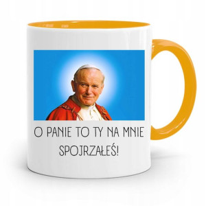 Kubek Żółty Papież Papaj Jan Paweł Ii Prezent