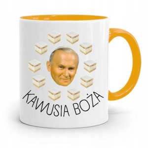Kubek Żółty Papież Papaj Jan Paweł Ii Prezent