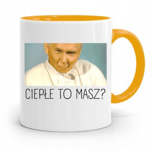Kubek Żółty Papież Papaj Jan Paweł Ii Prezent