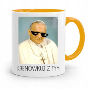 Kubek Żółty Papież Papaj Jan Paweł Ii Prezent